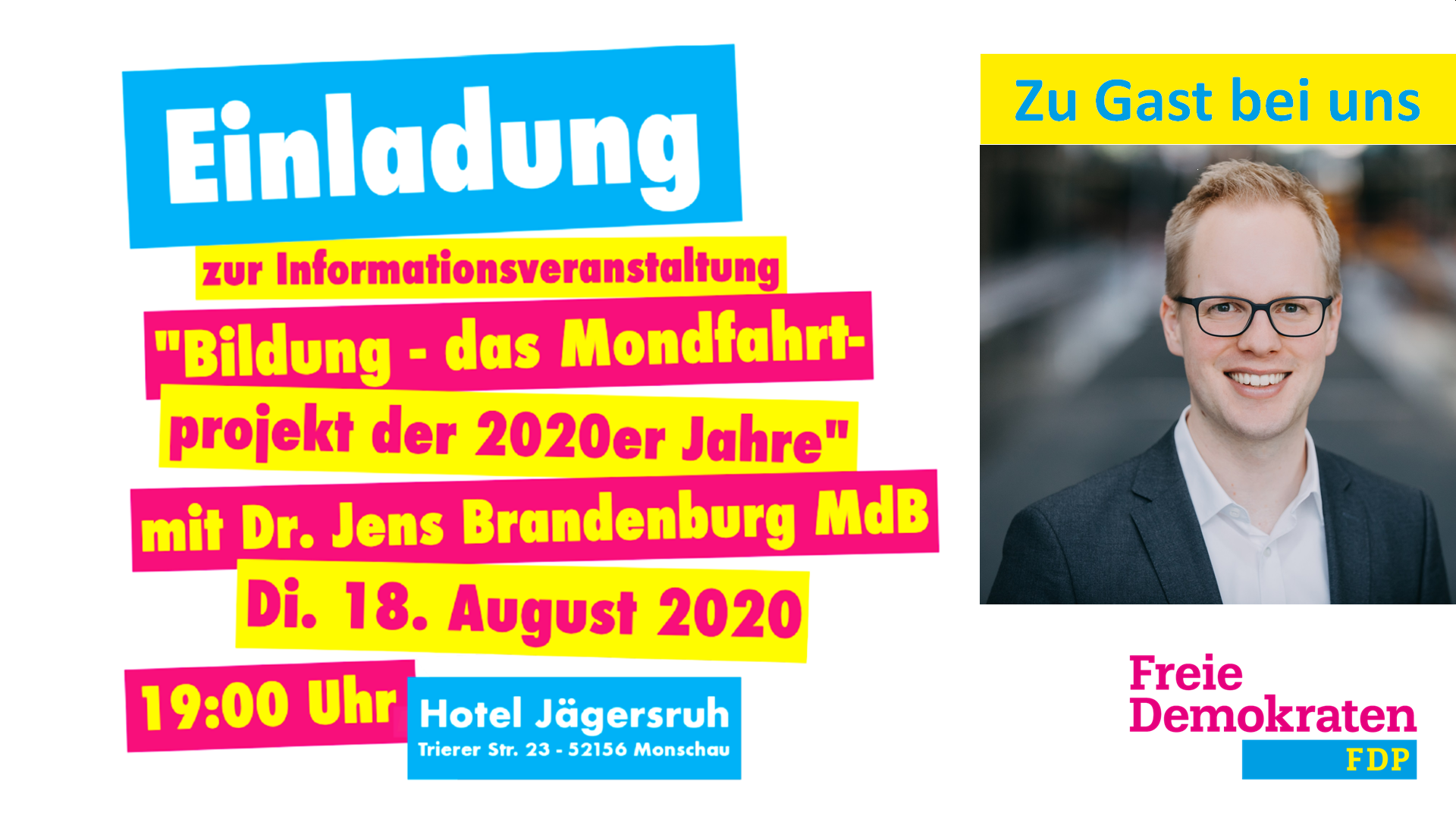 FDP Monschau: Veranstaltung mit Dr. Jens Brandenburg MdB