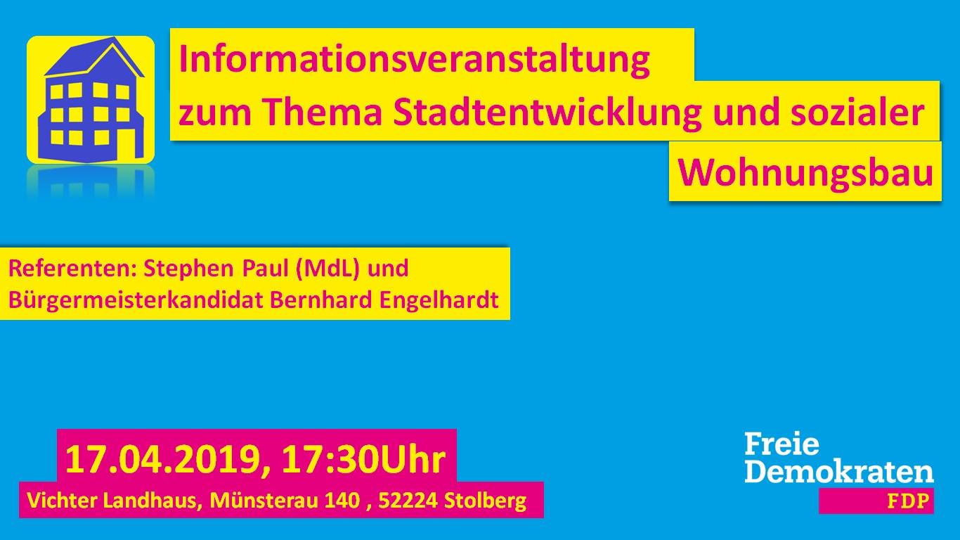 FDP Stolberg lädt ein: Stadtentwicklung und sozialer Wohnungsbau