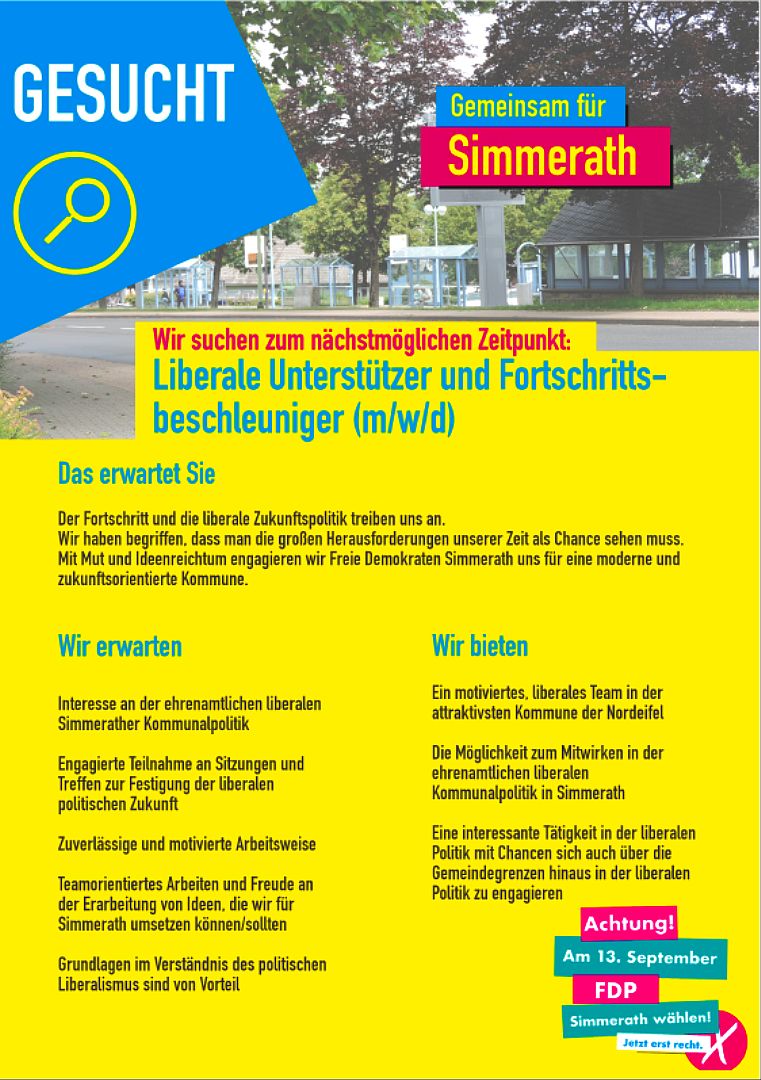 Newsletter der FDP Simmerath zur Kommunalwahl