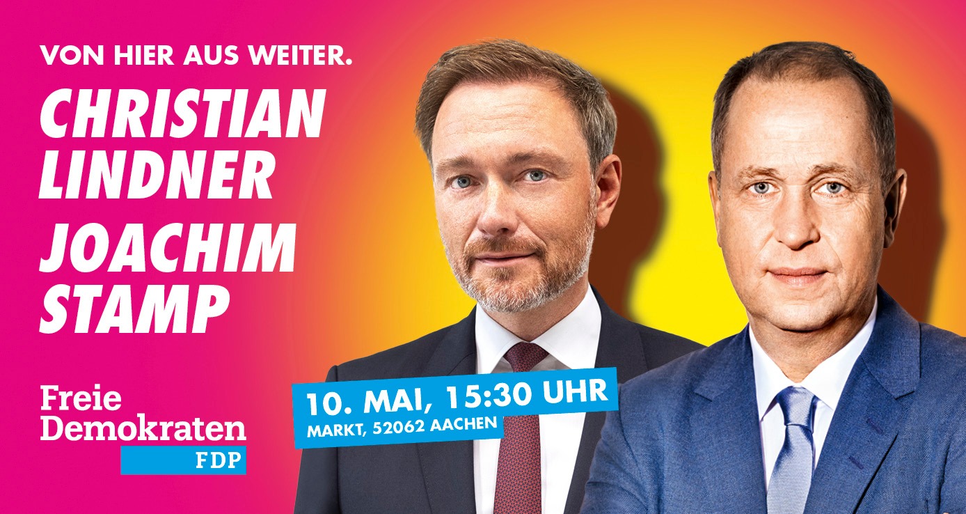 Christian Lindner und Joachim Stamp live in Aachen