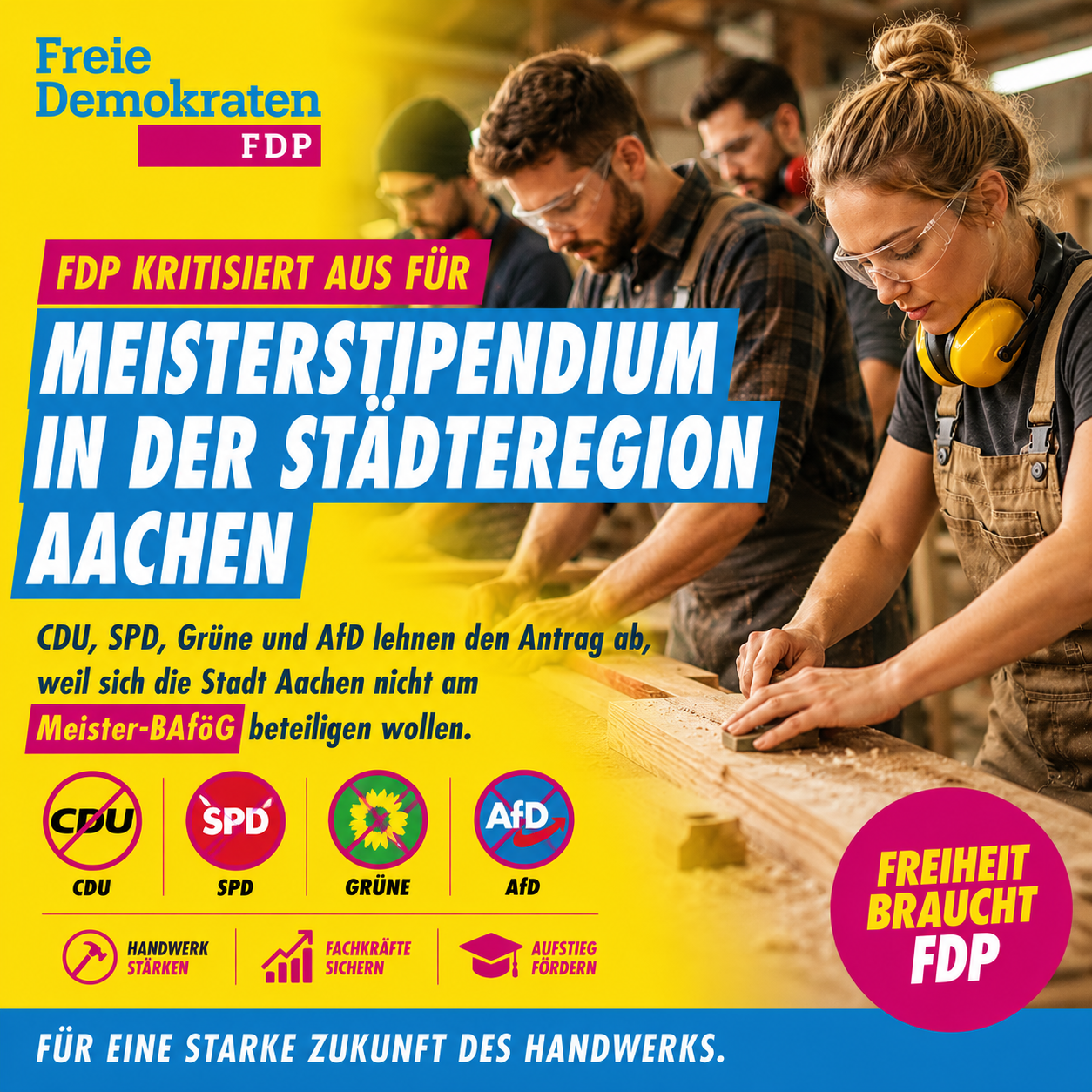 FDP bedauert Aus des Meisterstipendiums in der StädteRegion Aachen